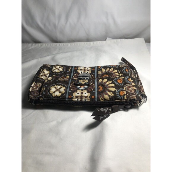 Vera Bradley Organizer Travel Wallet Brown Floral “9”x”5” - Picture 1 of 8